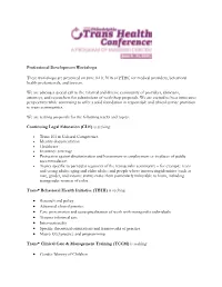 Professional Development Workshops These