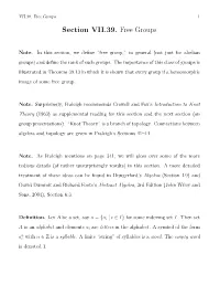 Section VII.39. Free Groups