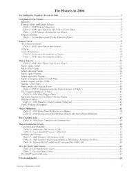 The Planets in 2006 the Distinctive Planetary Events of 2006
