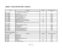 Unicef - Child Protection - Phase Xi