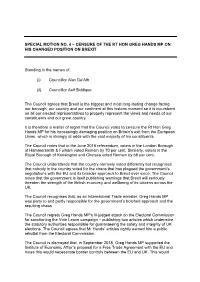 Censure of the Rt Hon Greg Hands Mp on His Changed Position on Brexit