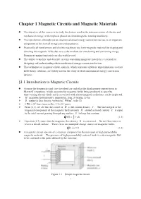 Chapter 1 Magnetic Circuits and Magnetic Materials