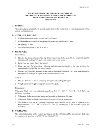 CVP-19: Procedures for the Checking of Critical Dimensions of The
