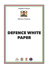Defence White Paper Table of Contents