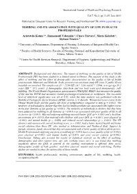 Mobbing and Its Association with Quality of Life In