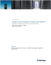 TR-4653: Netapp Private Storage for Google Cloud Platform