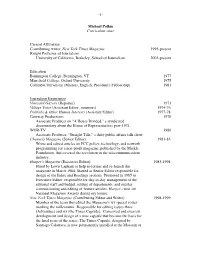 1- Michael Pollan Curriculum Vitae Current Affiliation Contributing