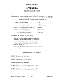 Appendix a Gempak Parameters