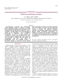Commentary Plasticity in Arthropod Cryotypes T