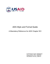 ADS Style and Format Guide