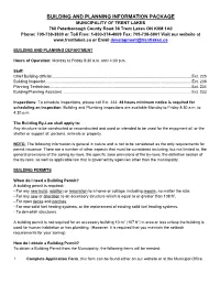 Building & Planning Information Package 2020