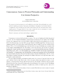 Consciousness: Issues in Western Philosophy and Understanding It in Jainism Perspective