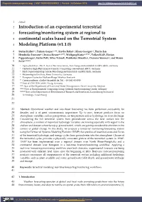 Introduction of an Experimental Terrestrial Forecasting