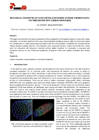 Mechanical Properties of Acrylonitrile Butadiene Styrene Thermoplastic Polymer Matrix with Carbon Nanotubes