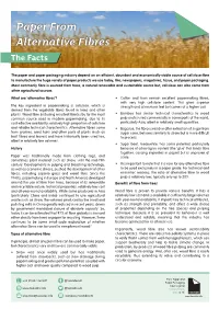 Paper from Alternative Fibres the Facts