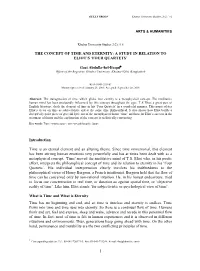 The Concept of Time and Eternity: a Study in Relation to Eliot's