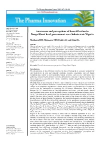 Awareness and Perceptions of Desertification in Dange/Shuni Local