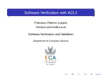 Software Verification with ACL2