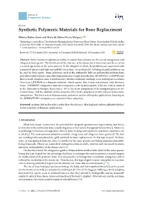 Synthetic Polymeric Materials for Bone Replacement