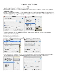 Transposition Tutorial 1