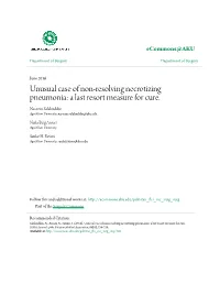 Unusual Case of Non-Resolving Necrotizing Pneumonia: a Last Resort Measure for Cure