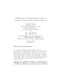 A Bibliography of Papers in Lecture Notes in Computer Science (2012): Volumes 6121–7125