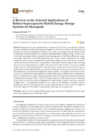 A Review on the Selected Applications of Battery-Supercapacitor Hybrid Energy Storage Systems for Microgrids