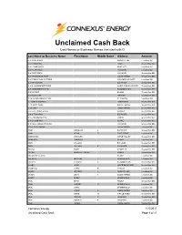 CIS Capital Credit Unclaimed Property Report.Rdl
