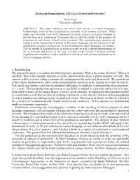 Events and Maximalization: the Case of Telicity and Perfectivity1