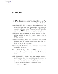 H. Res. 532 in the House of Representatives, U.S