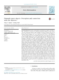Humanly Space Objects—Perception and Connection with the Observer$