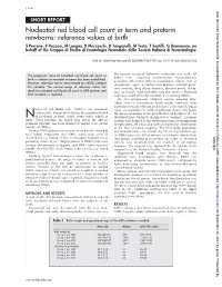 Nucleated Red Blood Cell Count in Term and Preterm Newborns: Reference