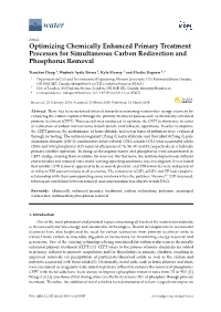 Optimizing Chemically Enhanced Primary Treatment Processes for Simultaneous Carbon Redirection and Phosphorus Removal