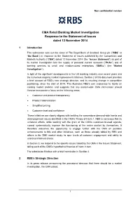 RBS Response to Issues Statement