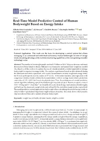 Real-Time Model Predictive Control of Human Bodyweight Based on Energy Intake