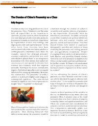 The Demise of China's Peasantry As a Class