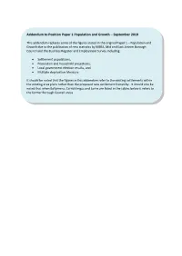 Addendum to Paper 1: Population and Growth