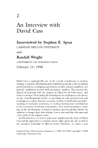 An Interview with David Cass