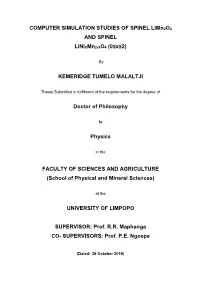 COMPUTER SIMULATION STUDIES of ... -.:University of Limpopo