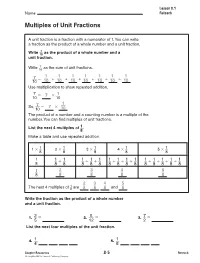 Multiples of Unit Fractions