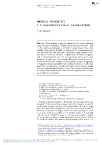 Musical Fragility: a Phenomenological Examination