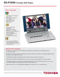 SD-P2600 Portable DVD Player