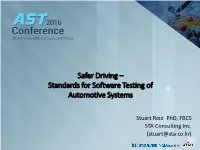 Standards for Software Testing of Automotive Systems