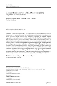 Artificial Bee Colony (ABC) Algorithm and Applications