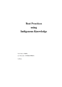 Best Practices Using Indigenous Knowledge