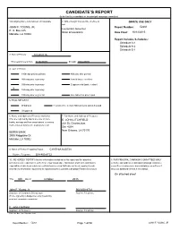 Candidate's Report
