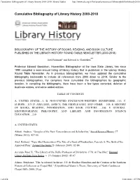 Cumulative Bibliography of Library History 2000-2018 | Round Tables