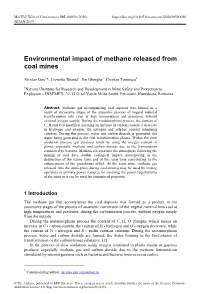 Environmental Impact of Methane Released from Coal Mines