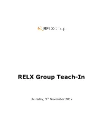 RELX Group Teach-In