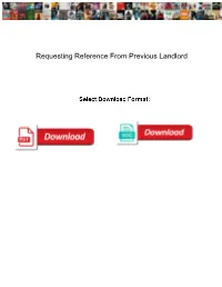 Requesting Reference from Previous Landlord